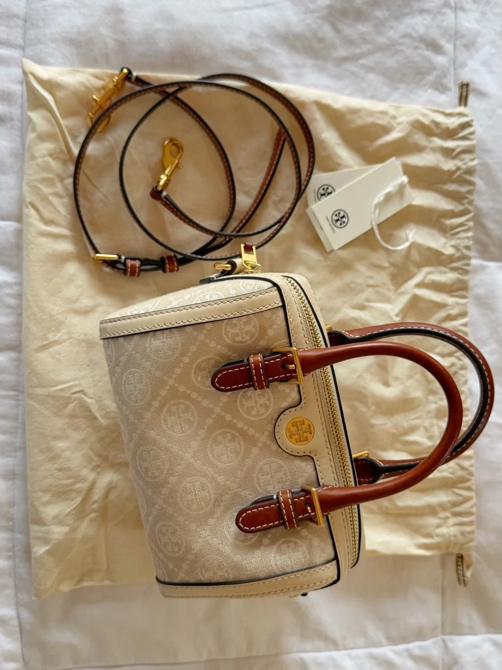 Tory Burch T Monogram Barrel Bag